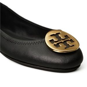 Tory Burch Minnie Travel Ballet Flat Perfect Black/Gold (7)